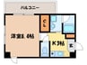 グリーンコート樺島 1Kの間取り
