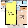 モダニティドミール 1LDKの間取り