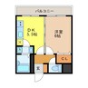 クオーレ中川 1DKの間取り