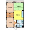長崎本線/現川駅 車移動 4階 築29年 3DKの間取り