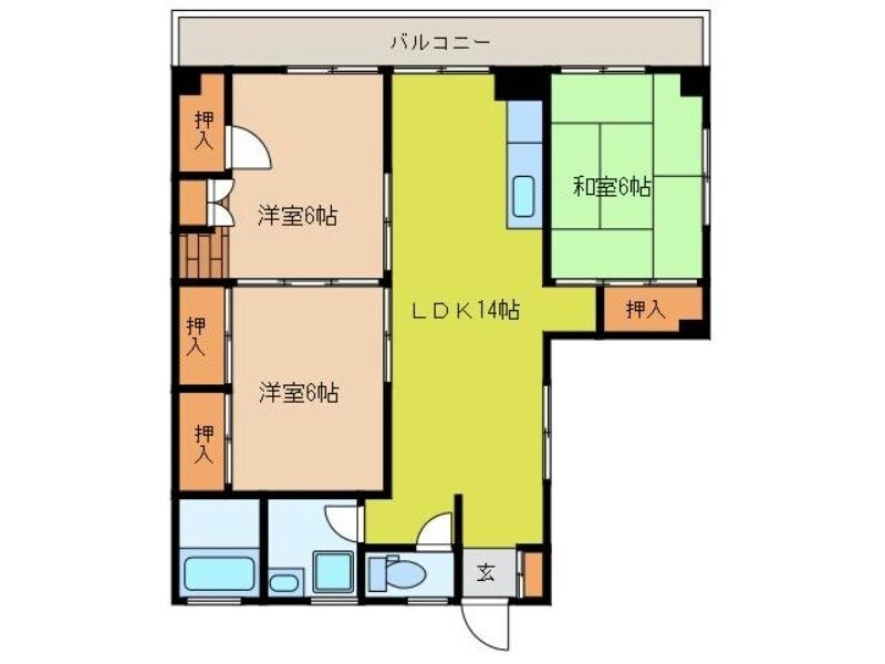 間取り図 プランドールリバティー(矢の平)