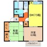 長崎本線/道ノ尾駅 車移動 2階 築28年 2DKの間取り