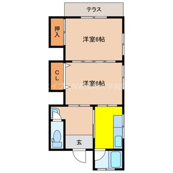 間取図 長崎市電１系統<長崎電気軌道>/銭座町駅 徒歩7分 1階 築50年