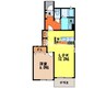 椿 1LDKの間取り