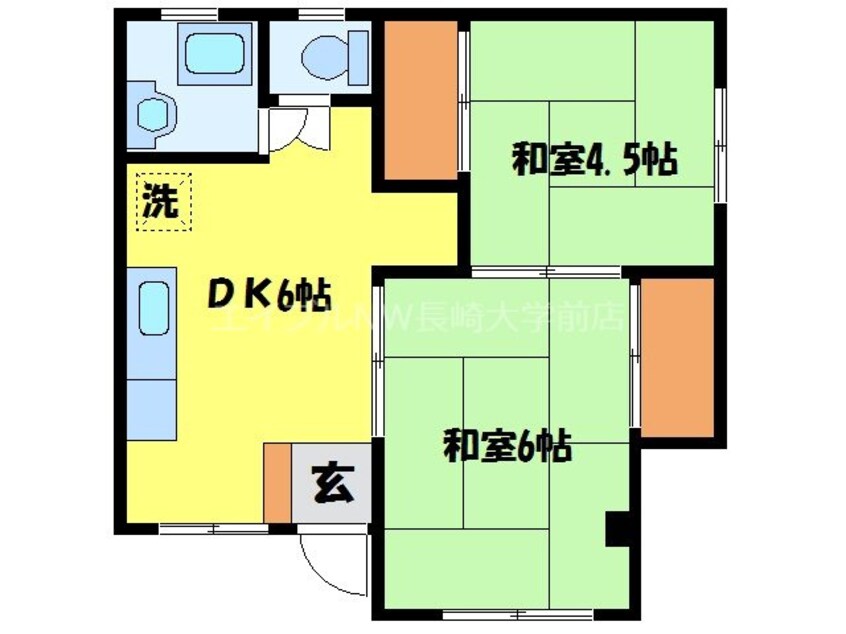 間取図 長崎本線/浦上駅 徒歩53分 2階 築51年