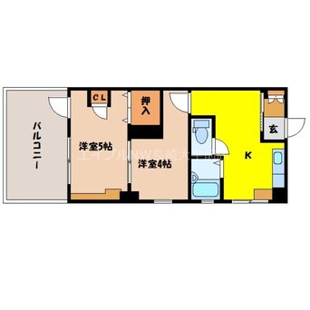 間取図 長崎市電１系統<長崎電気軌道>/五島町駅 徒歩4分 6階 築28年