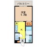 セントポリア泉 1Kの間取り