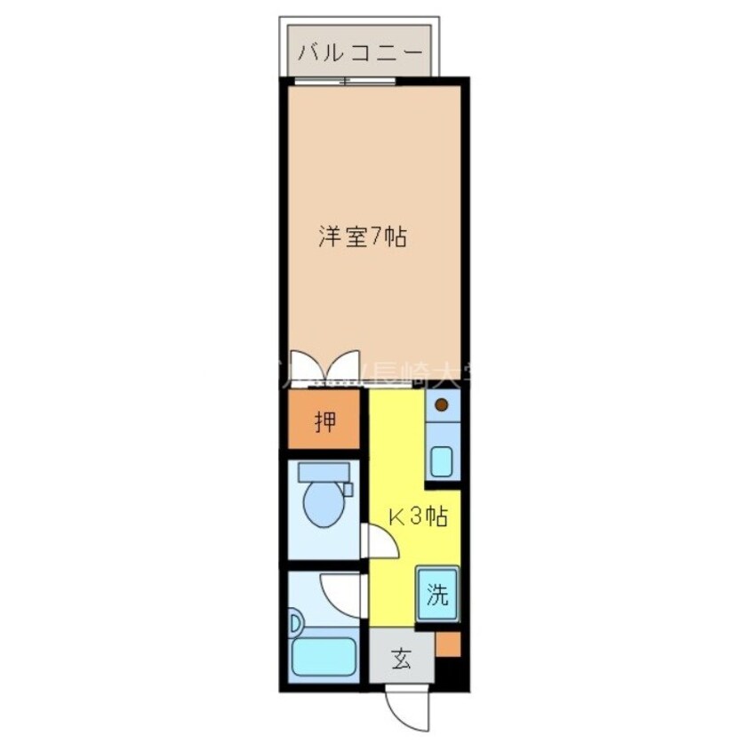 間取図 長崎本線/肥前古賀駅 徒歩33分 3階 築26年