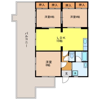 間取図 長崎本線/道ノ尾駅 徒歩18分 6階 築37年