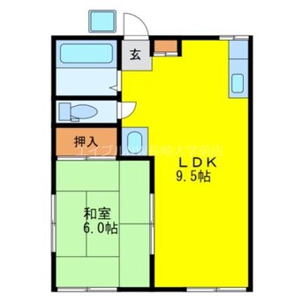 間取図 長崎本線/高田駅 徒歩38分 1階 築48年