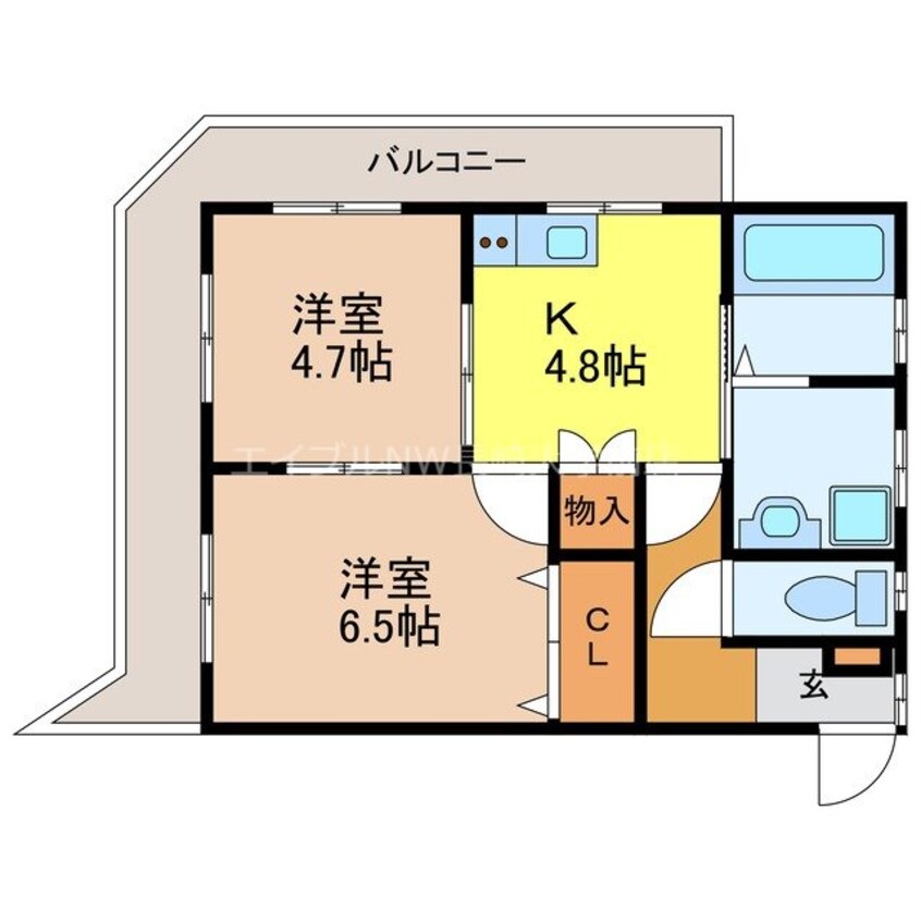 間取図 長崎本線/浦上駅 徒歩4分 3階 築45年