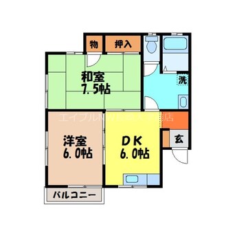 間取図 長崎本線/高田駅 徒歩87分 2階 築25年