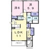 大村線/大村駅 徒歩35分 1階 築16年 2LDKの間取り