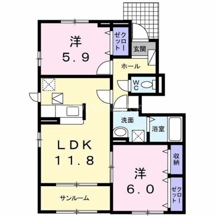 間取図 フローラ　テラスK