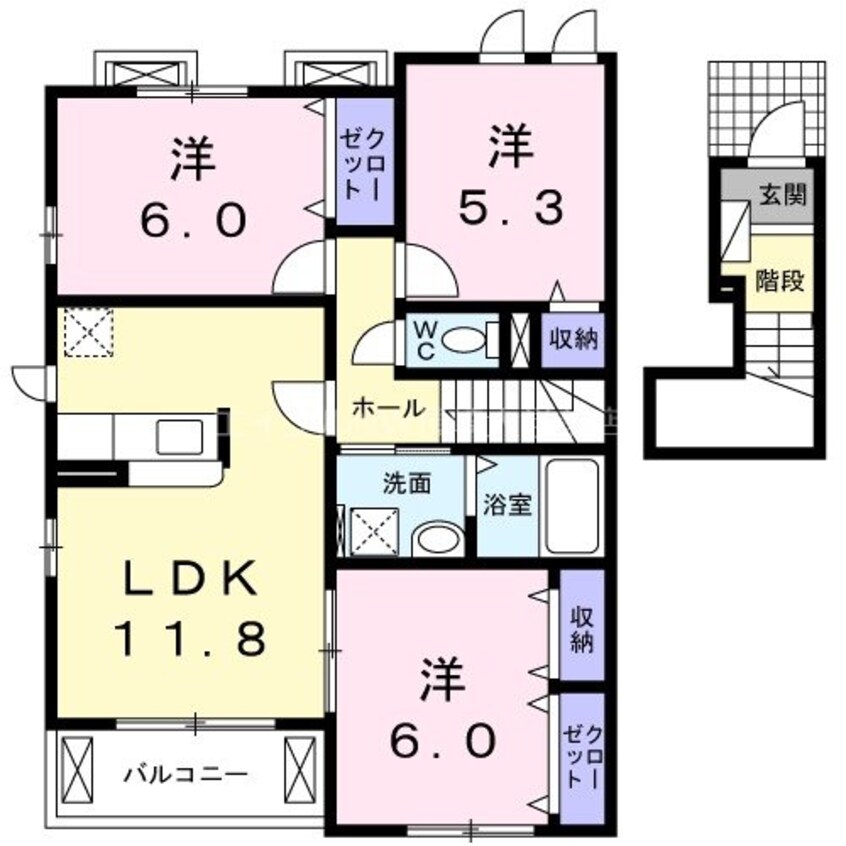 間取図 フローラ　テラスK