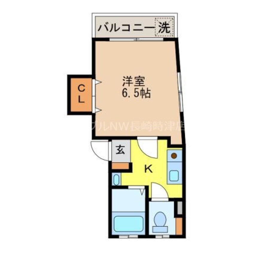 間取図 長崎市電１系統<長崎電気軌道>/銭座町駅 徒歩5分 3階 築22年