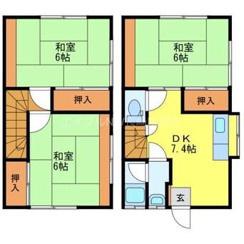 間取図 コーポ月津山 B棟