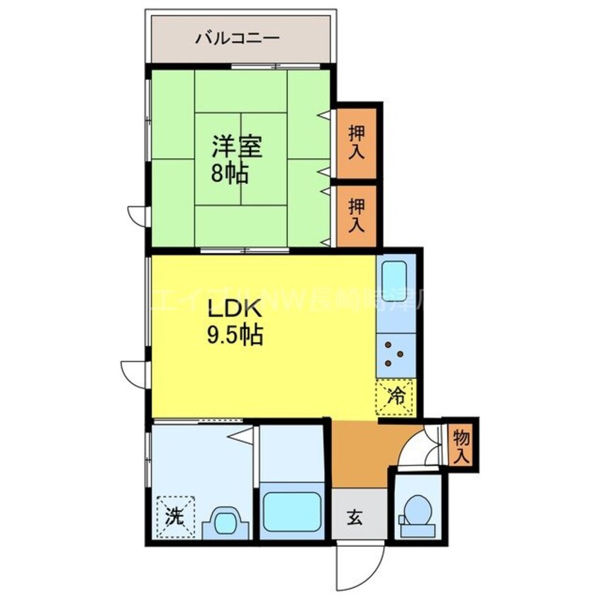 間取図 長崎本線/浦上駅 徒歩74分 2階 築27年