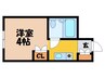 リバーサイドコーポF 1Rの間取り
