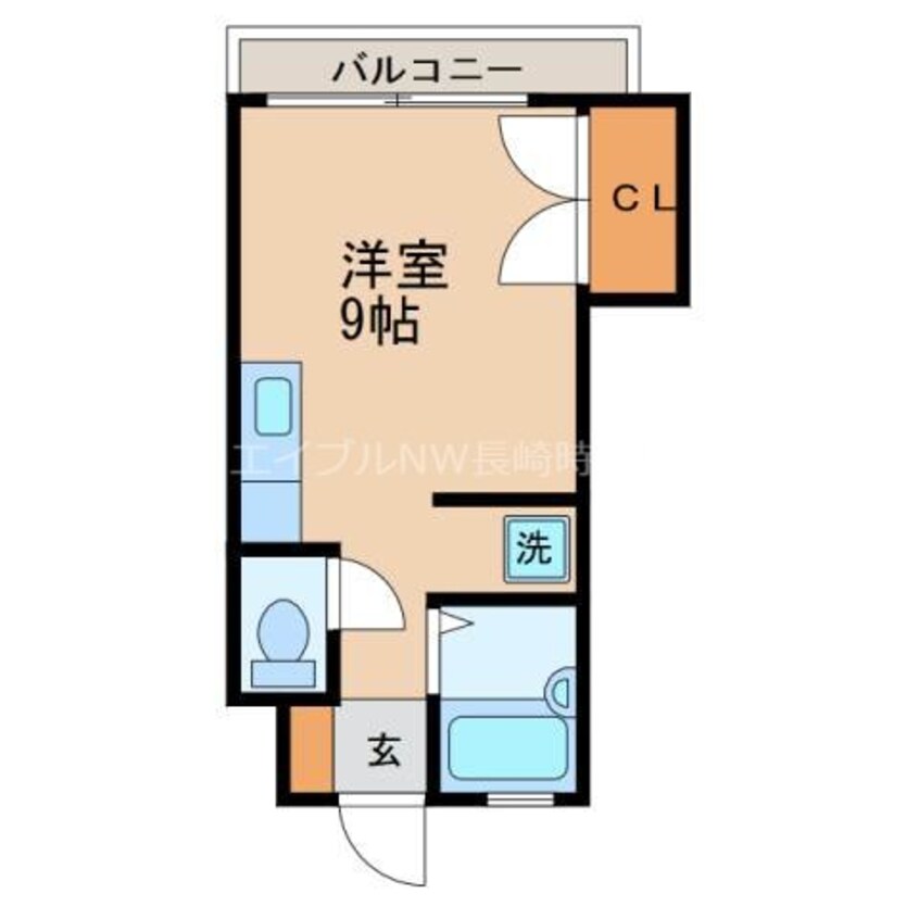 間取図 長崎市電１系統<長崎電気軌道>/浦上車庫駅 徒歩18分 2階 築27年