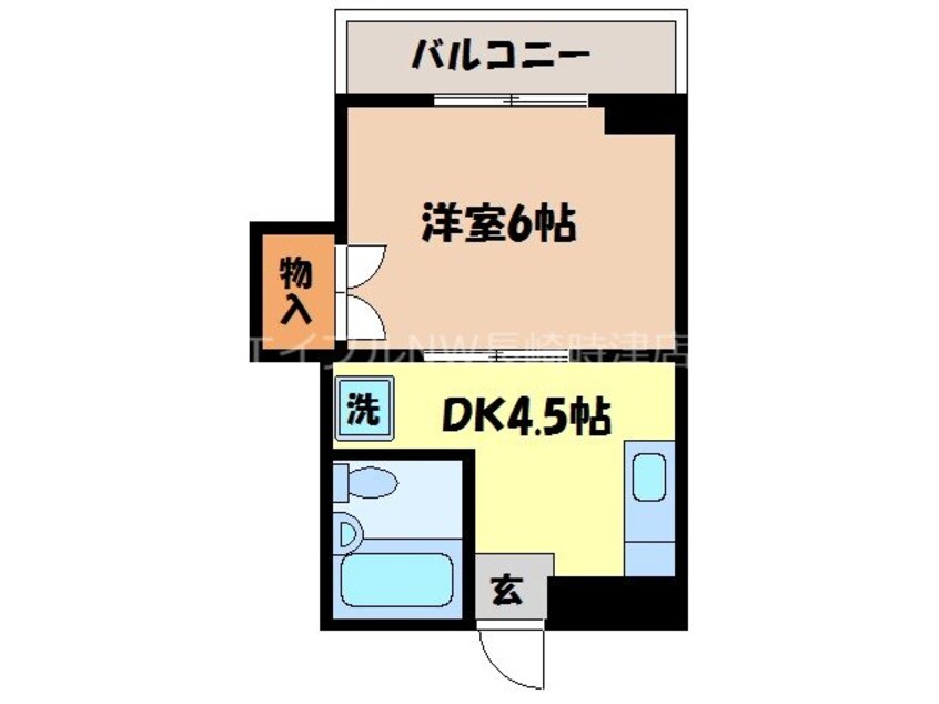 間取図 長崎市電１系統<長崎電気軌道>/昭和町通駅 徒歩2分 3階 築36年