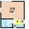 カーサ岡町 1Kの間取り