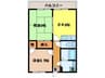 長崎本線/現川駅 徒歩70分 3階 築29年 2DKの間取り
