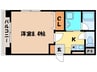 グリーンコート樺島 1Kの間取り