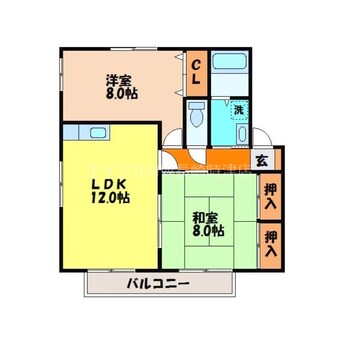 間取図 ハイカムールはたぐちC棟