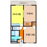 ミューシャ 2DKの間取り