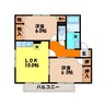 セジュールM C棟 2LDKの間取り