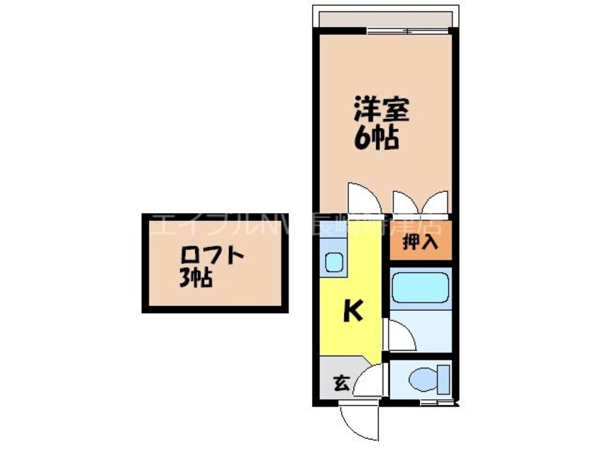 間取図 長崎市電３系統<長崎電気軌道>/諏訪神社駅 徒歩14分 2階 築36年