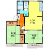 パークサイドハウス88 A棟 2LDKの間取り