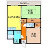 カルディア 2LDKの間取り