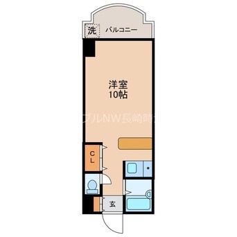 間取図 長崎市電３系統<長崎電気軌道>/諏訪神社駅 徒歩21分 2階 築30年