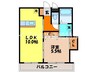 ソレイユⅡ 1LDKの間取り