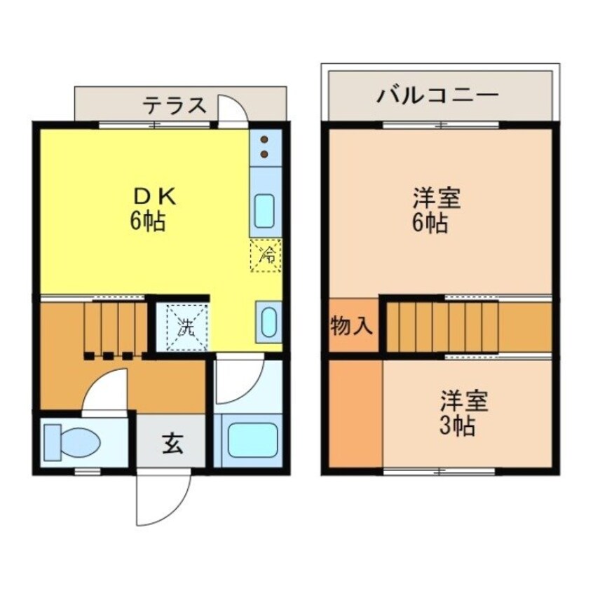 間取図 長崎本線/西浦上駅 徒歩18分 1階 築49年