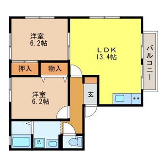間取図 ハイカムールおびたB