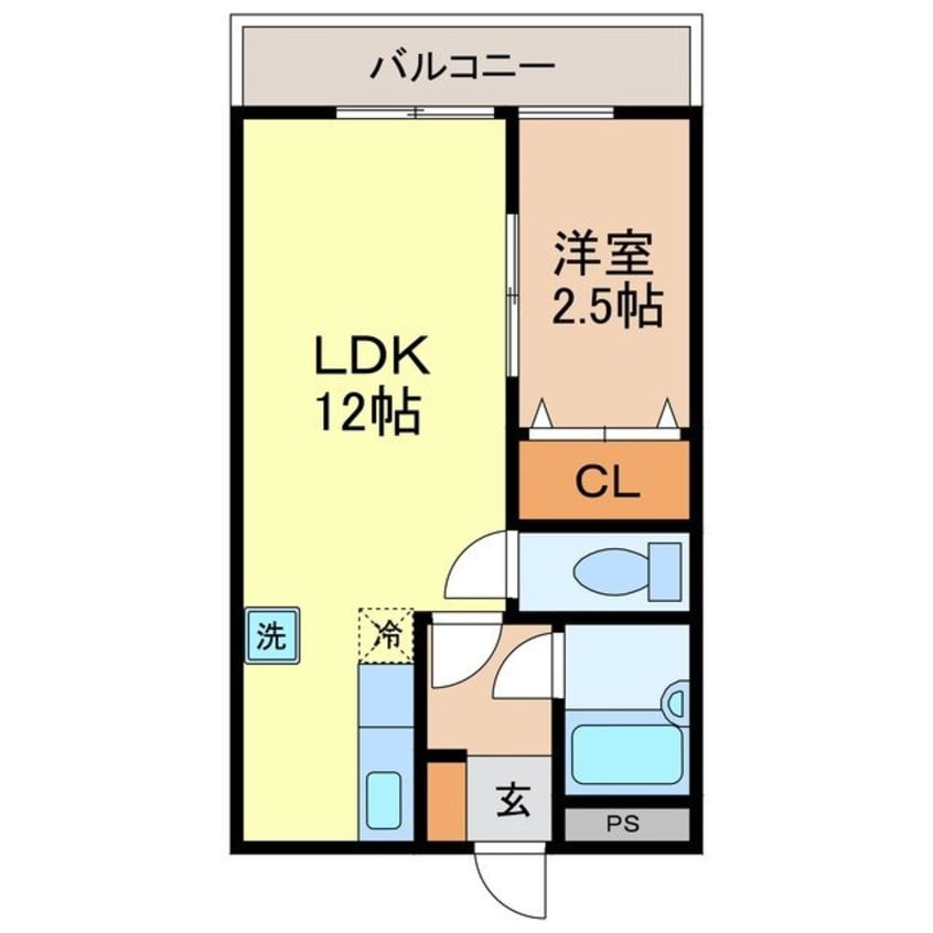 間取図 長崎市電１系統<長崎電気軌道>/昭和町通駅 徒歩3分 3階 築39年