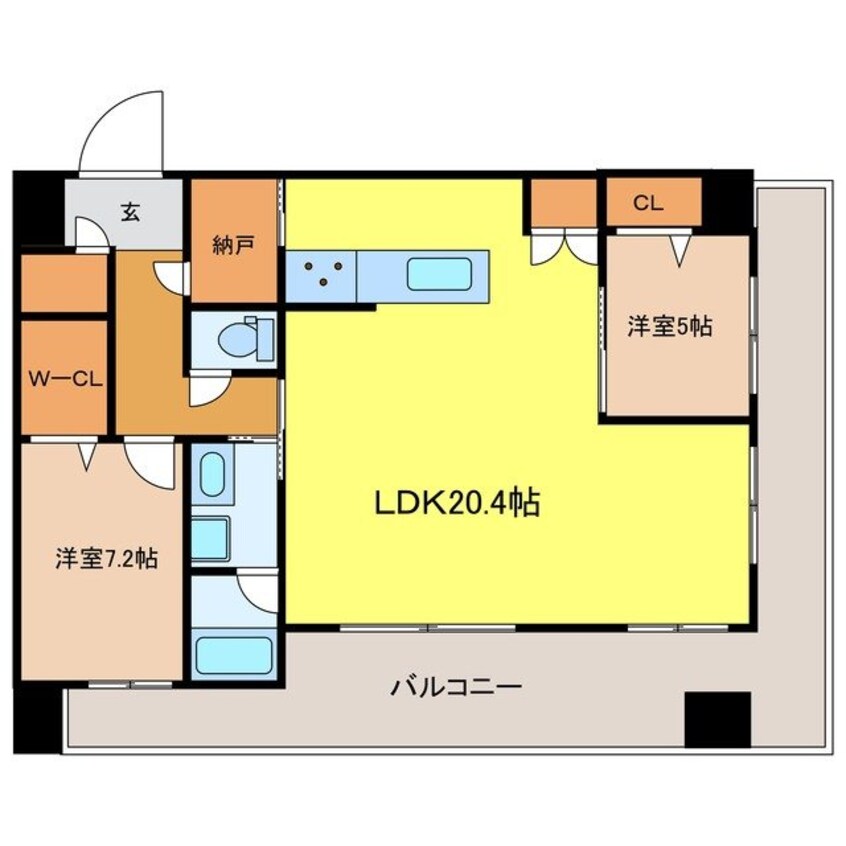 間取図 長崎市電５系統<長崎電気軌道>/石橋駅 徒歩2分 8階 1年未満