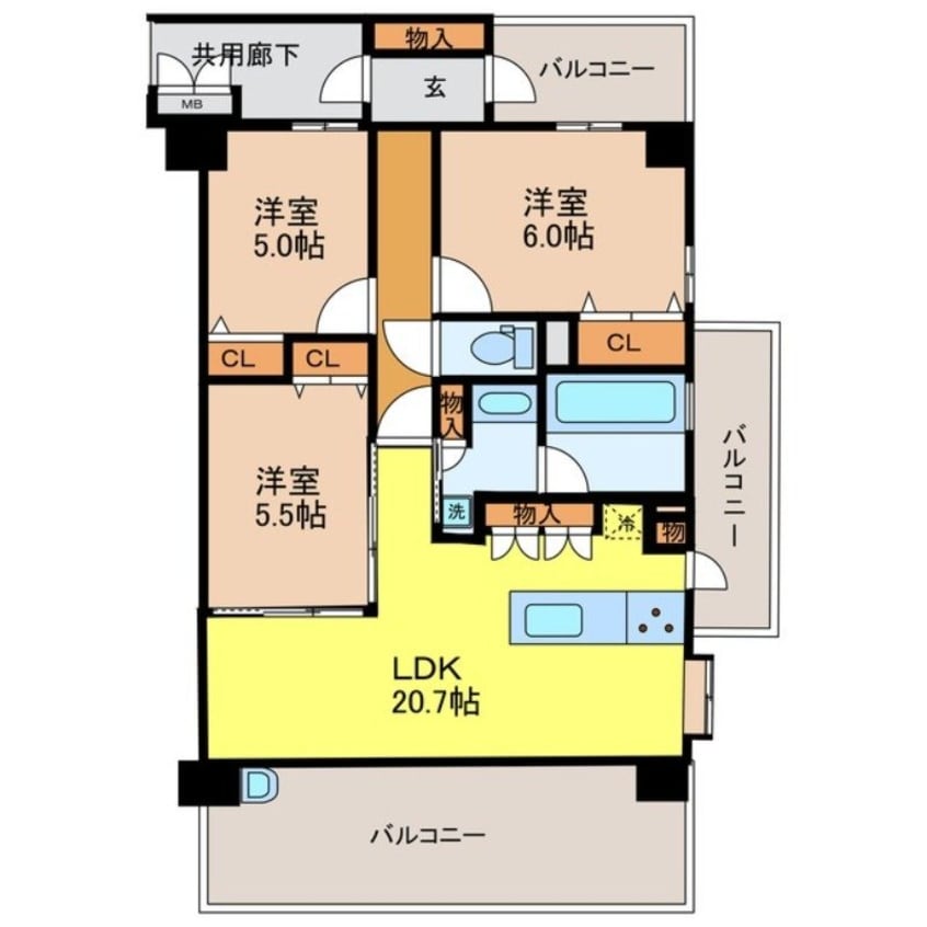 間取図 アメイズ時津ベイサイドスクエア