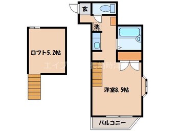 間取図 長崎市電１系統<長崎電気軌道>/崇福寺駅 徒歩18分 2階 築26年