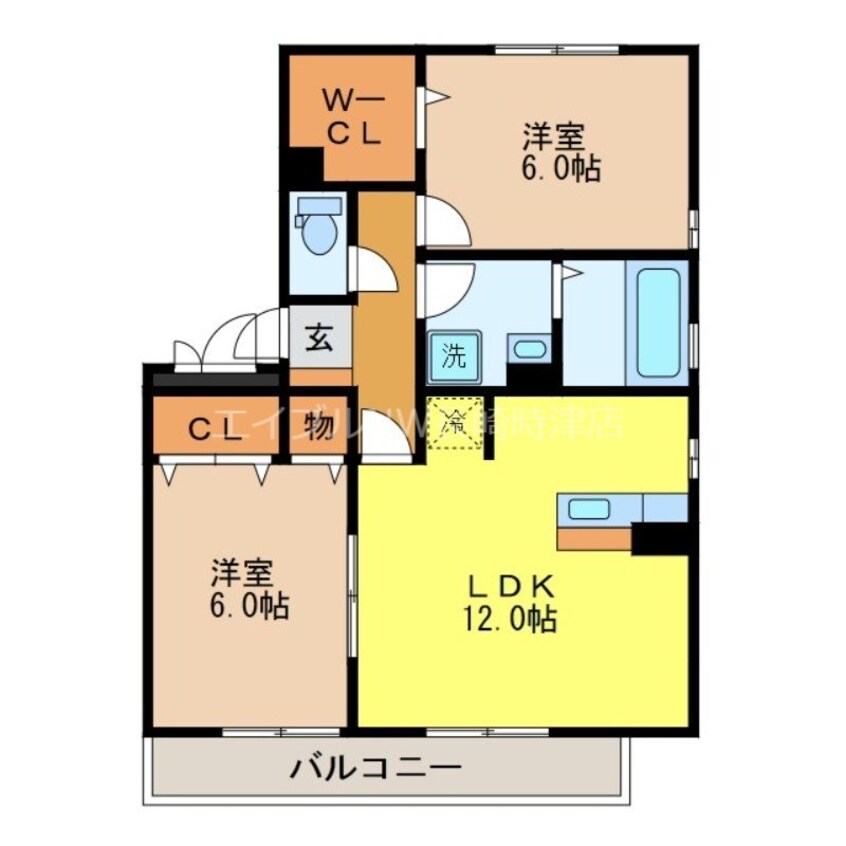 間取図 リビングタウン長与Ⅱ