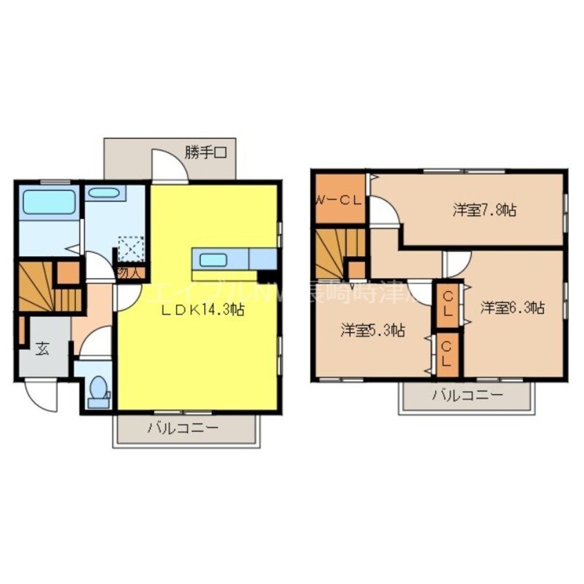 間取図 長崎本線/現川駅 徒歩75分 1階 築12年