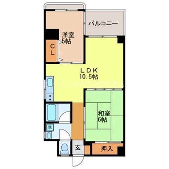 間取図 長崎本線/長崎駅 徒歩7分 4階 築40年