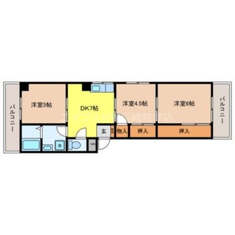 間取図 長崎市電１系統<長崎電気軌道>/宝町駅 徒歩13分 4階 築33年