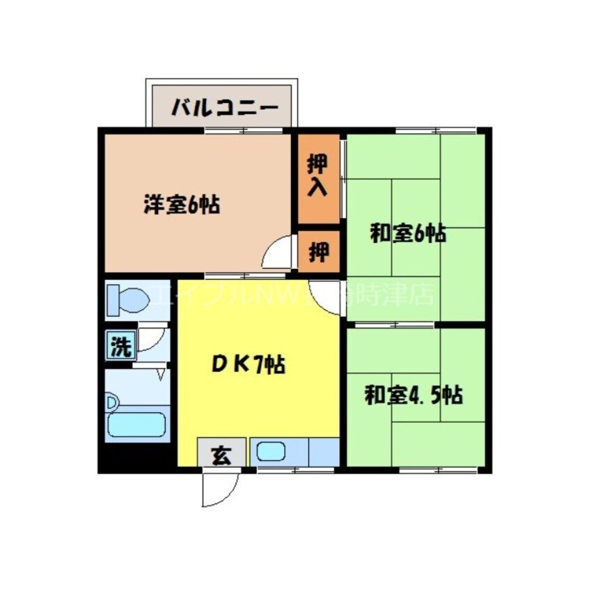 間取図 長崎本線/肥前古賀駅 徒歩51分 2階 築31年