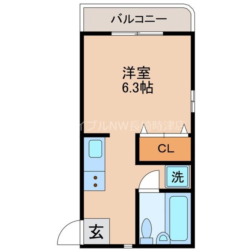 間取図 長崎市電１系統<長崎電気軌道>/崇福寺駅 徒歩12分 2階 築20年