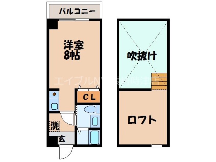 間取図 長崎市電１系統<長崎電気軌道>/若葉町駅 徒歩6分 4階 築18年