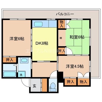 間取図 長崎本線/長崎駅 徒歩25分 4階 築37年